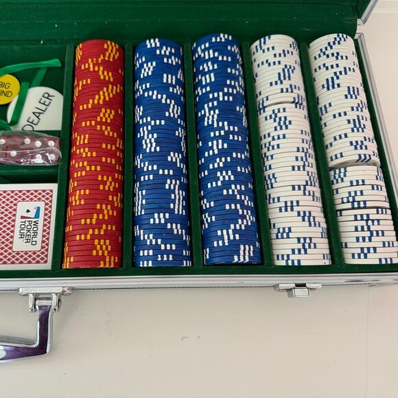 Poker Chip Set for Texas Holdem, Blackjack, Gambling with Carrying Case, - Picture 4 of 6